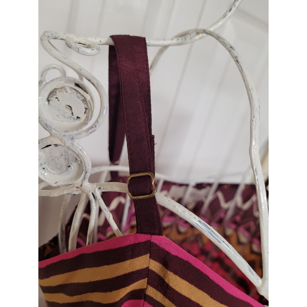 Ann Taylor LOFT Aztec Chevron Maxi Dress Boho Plum Pink Small Tall ST Sleeveless - Picture 6 of 9